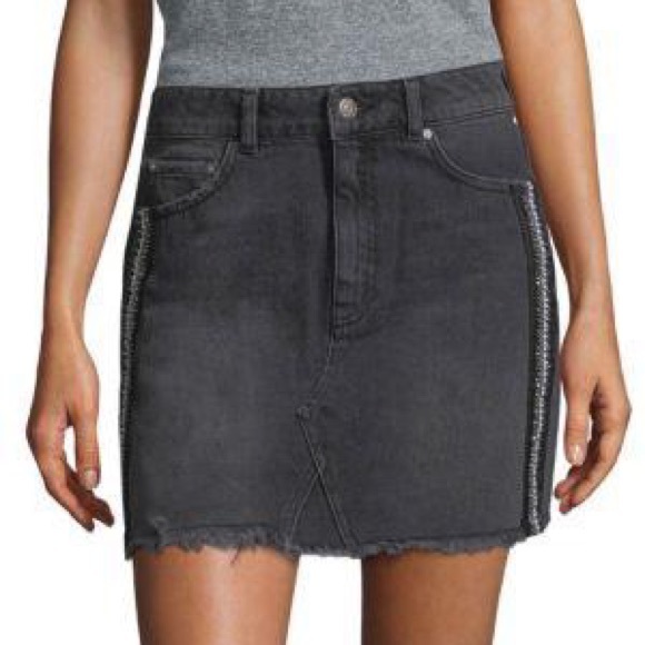 Free People Sode-Embellished denim mini skirt - Picture 6 of 6